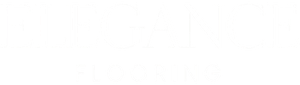 Elegance Flooring wordmark logo in white capital lettering